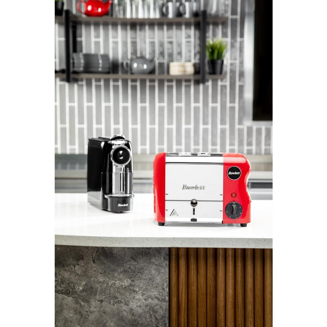 Rowlett Esprit 2 Slot Toaster Traffic Red w/2 Additional Elements & Sandwich Cage CH180
