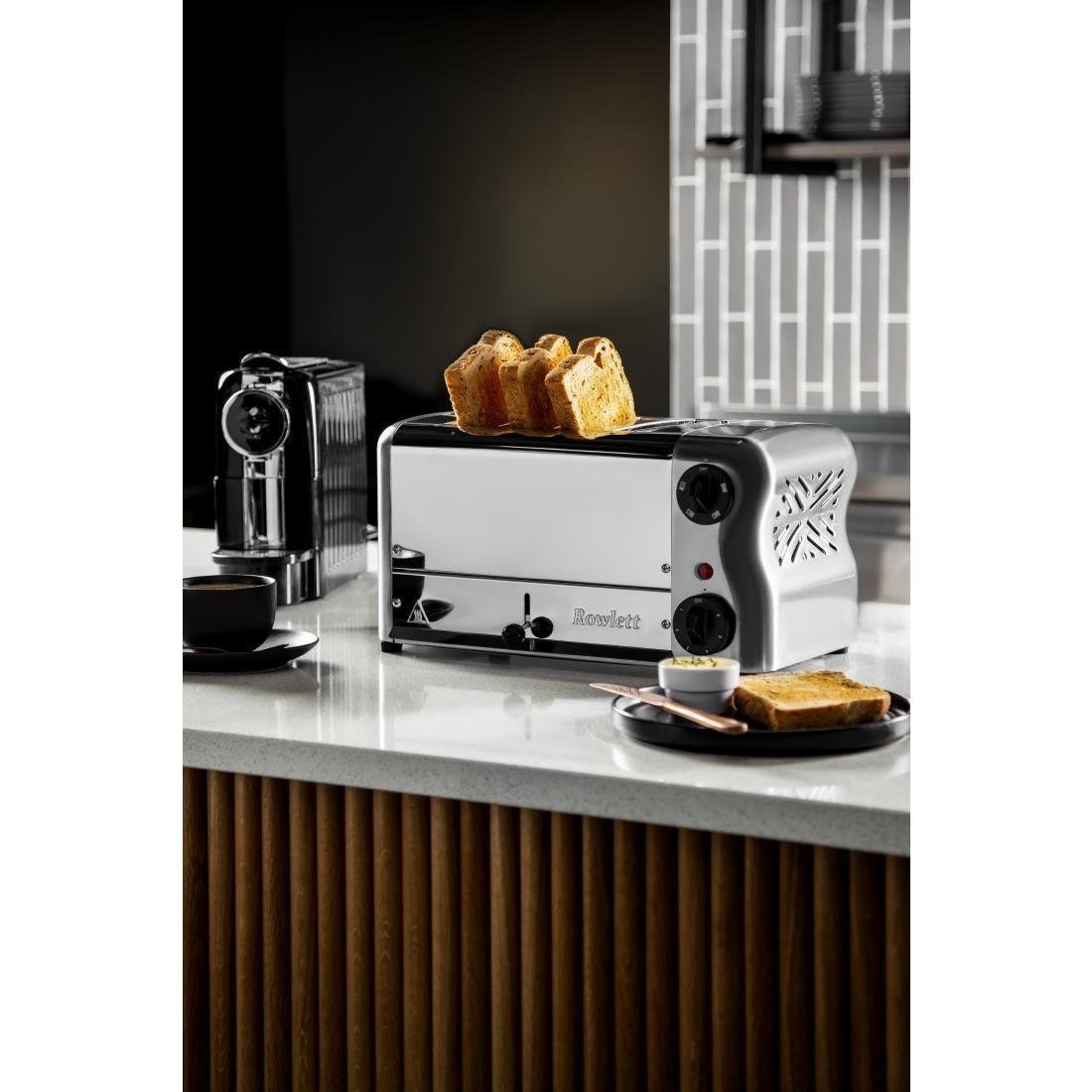 Rowlett Esprit 4 Slot Toaster Chrome w/2x Additional Elements & Sandwich Cage CH181