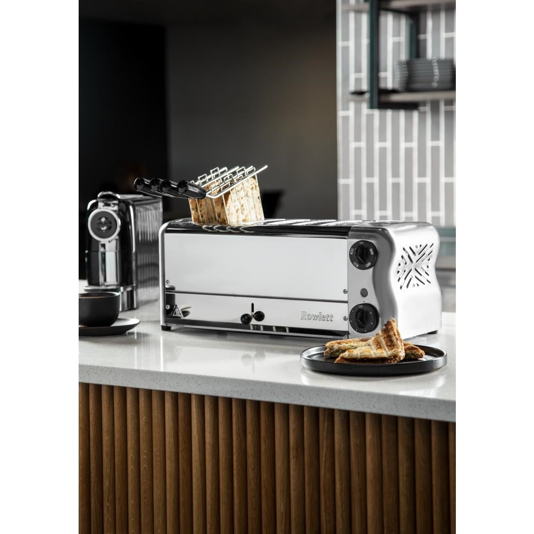 Rowlett Esprit 6 Slot Toaster Chrome w/2x Additional Elements & Sandwich Cage CH185