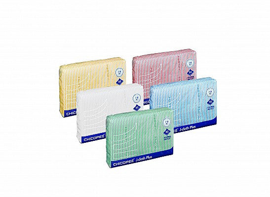 Group of Red White Green Yellow and Blue Chicopee J Cloths