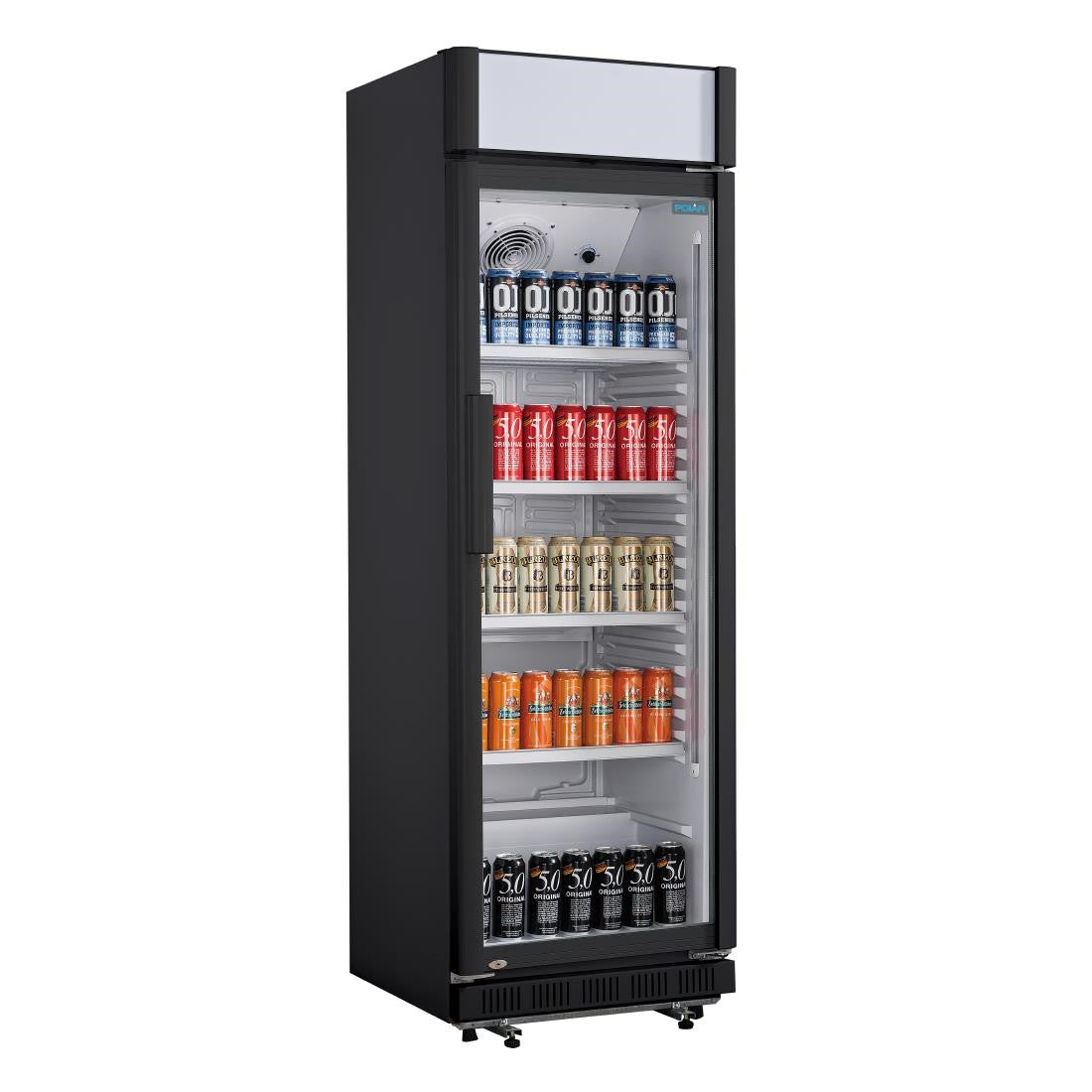 Nisbets Essentials Upright Display Cooler with Light Box 346Ltr CJ794