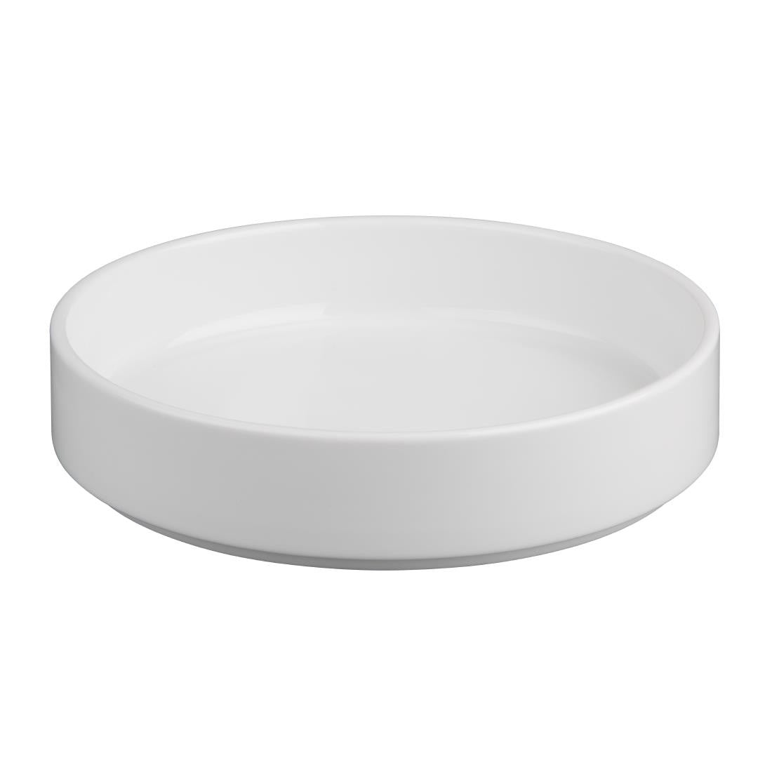 Olympia Whiteware Flat Walled Bowl - 215mm 8 1/2" 4 Pack CK071