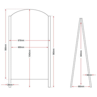 Olympia Metal Framed Pavement Board 1040 x 600mm CL009