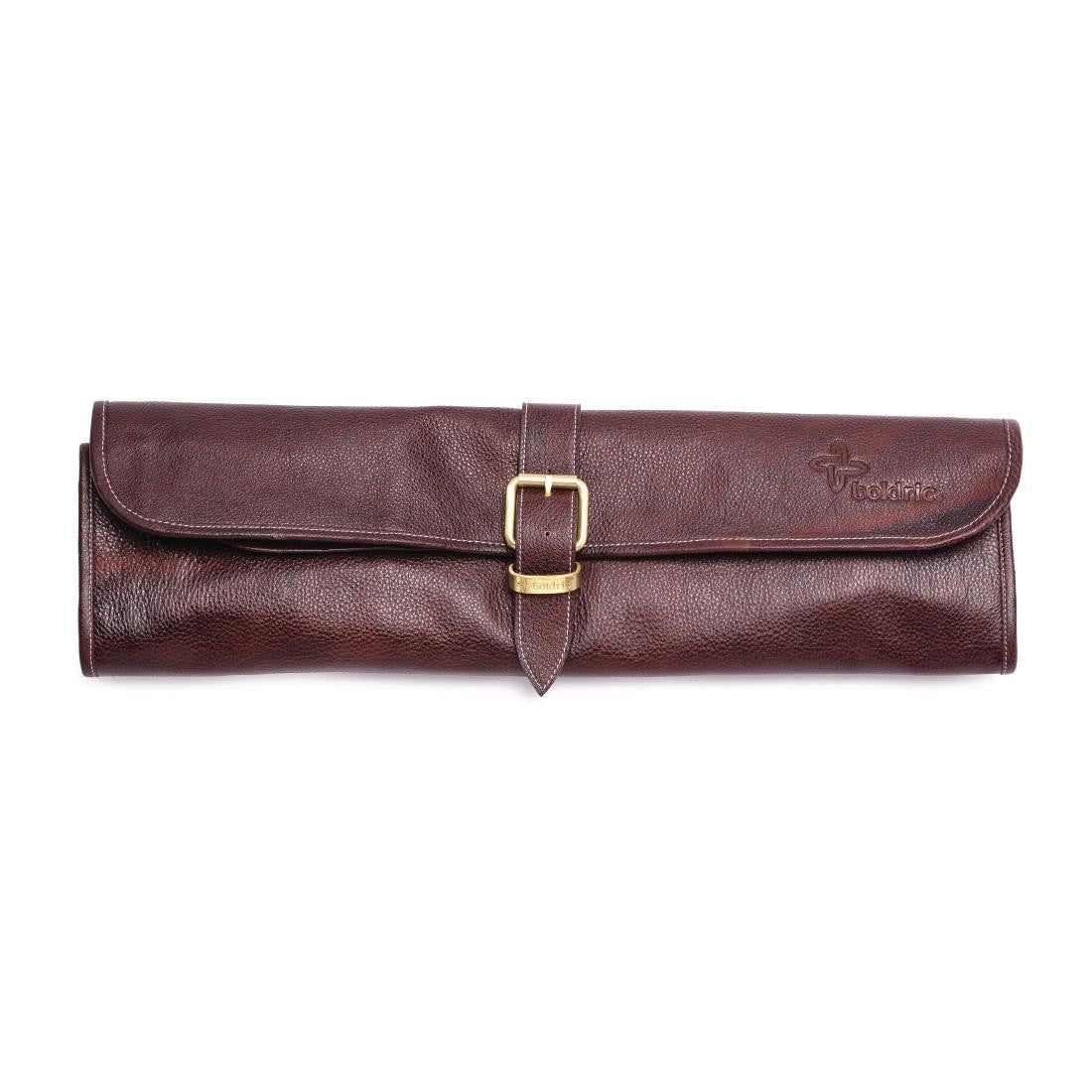 Boldric One Buckle Leather Knife Bag Brown 8 Slots CM556