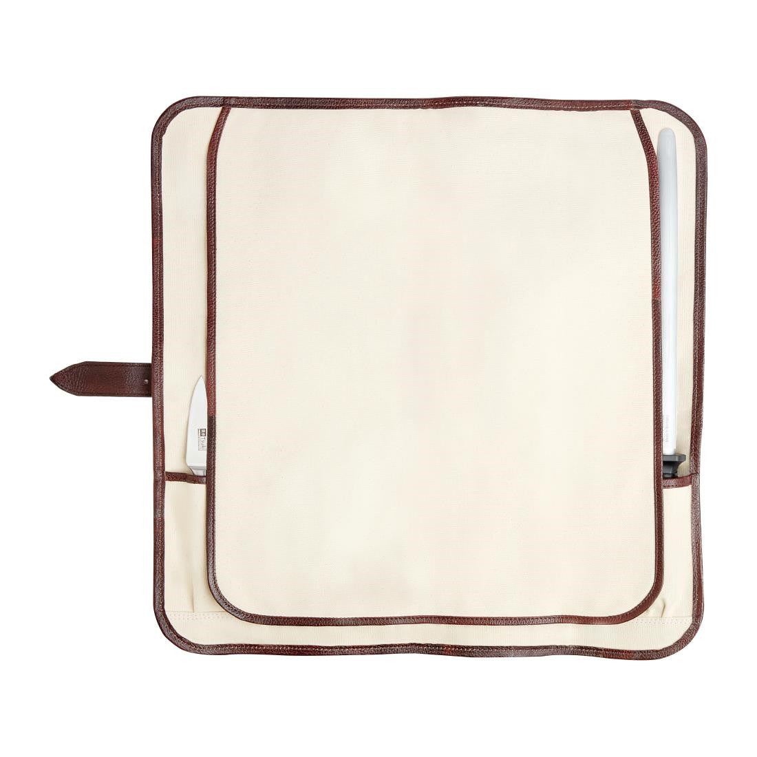 Boldric One Buckle Leather Knife Bag Brown 8 Slots CM556