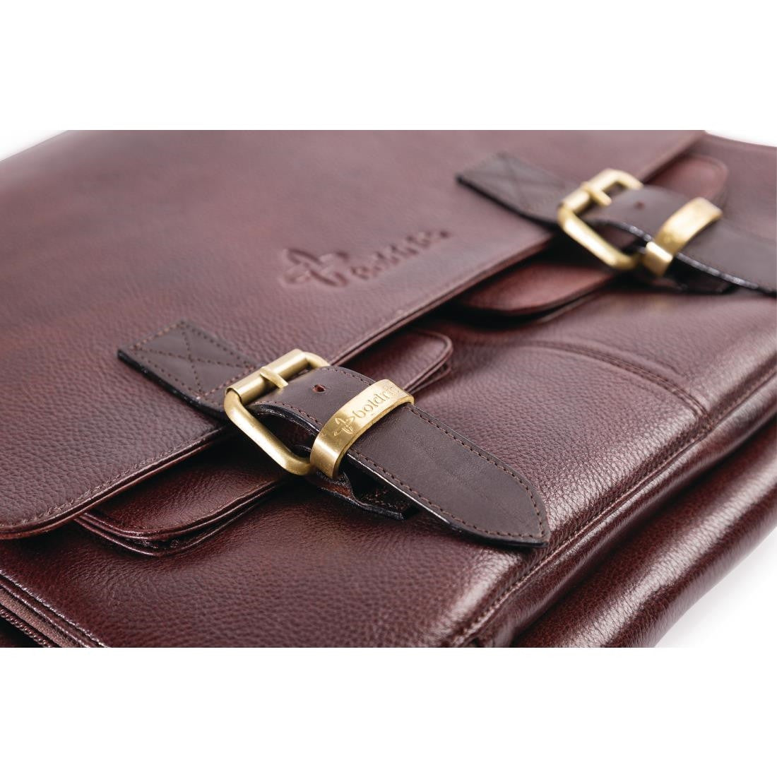 Boldric Messenger Leather Knife Bag Brown 10 Slots CM558