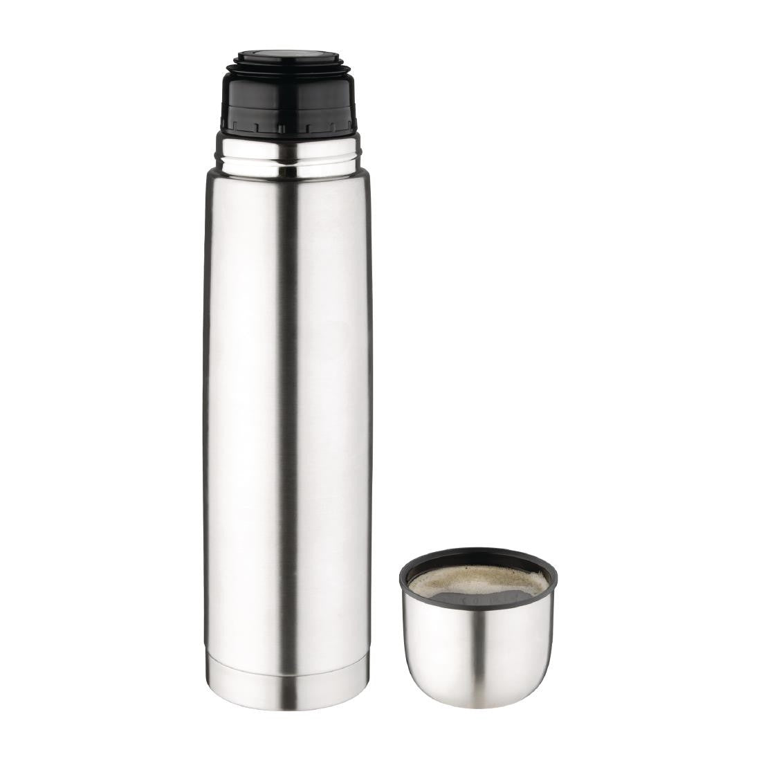 Olympia Vacuum Flask Stainless Steel 1Ltr CN696