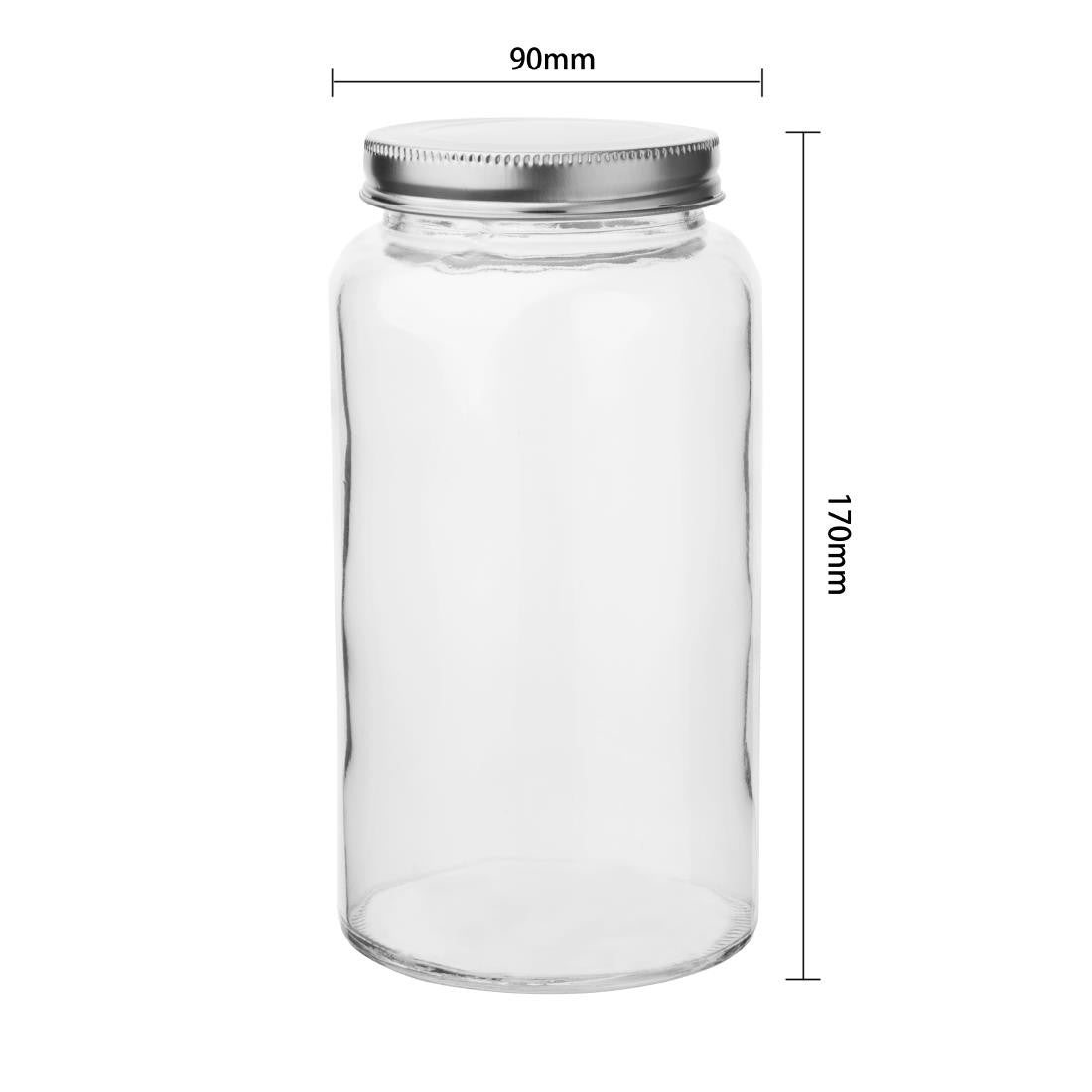 Vogue Glass Screw Top Preserving Jar 800ml (Pack of 6) CP084