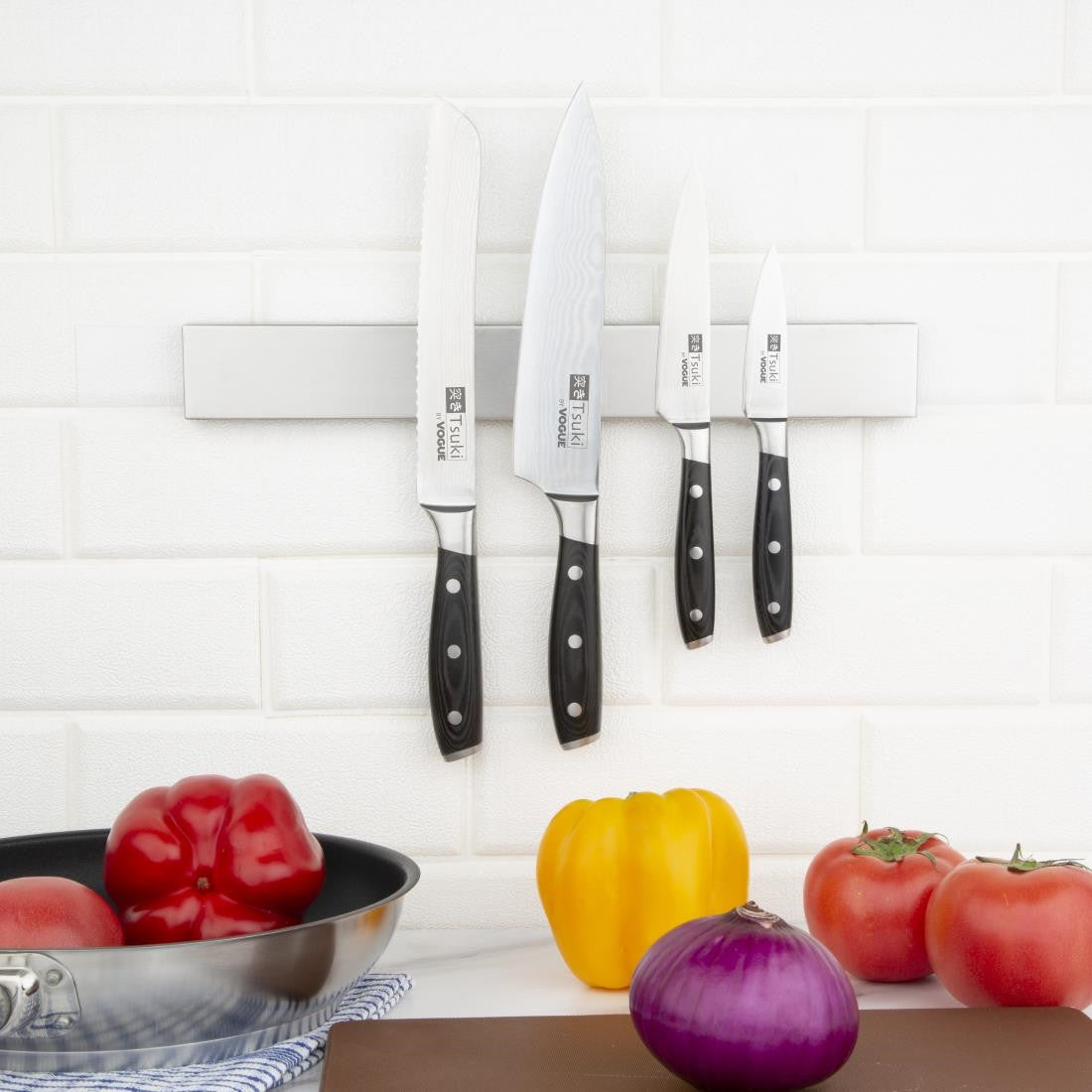 Vogue Stainless Steel Magnetic Knife Rack 450mm CP118