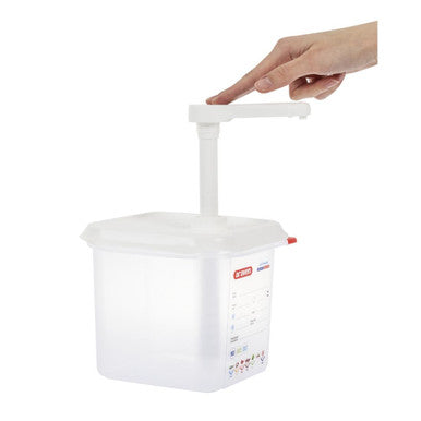 Araven Sauce Dispenser with Pump GN 1/6 Transparent 2.6Ltr CR820