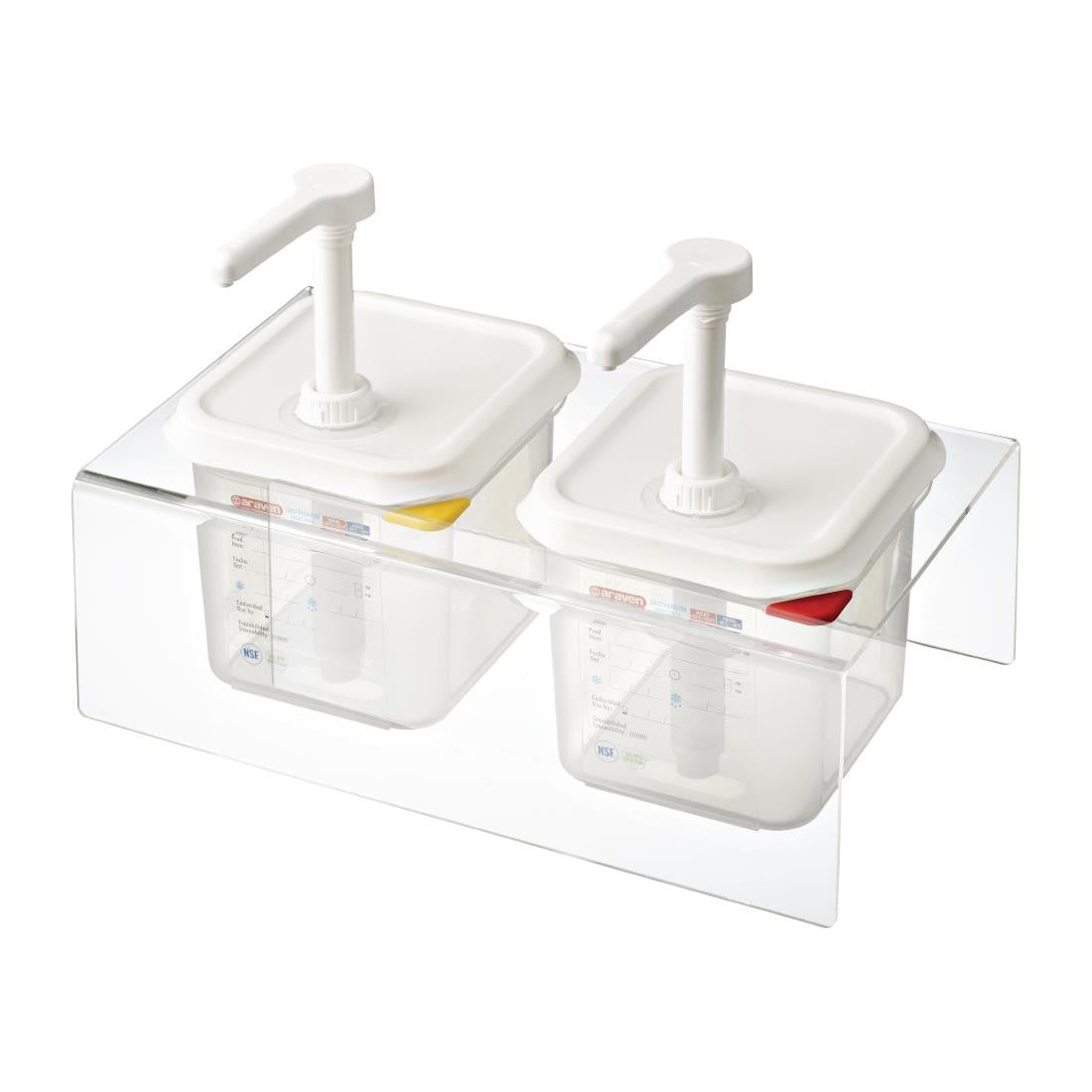 Araven Sauce Dispensers with Pump GN 1/6 Transparent 2.6Ltr (Pack of 2) CR822