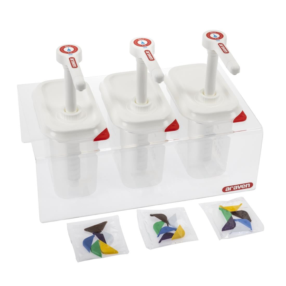 Araven Sauce Dispensers with Pump GN 1/9 Transparent 1.5Ltr (Pack of 3) CR823