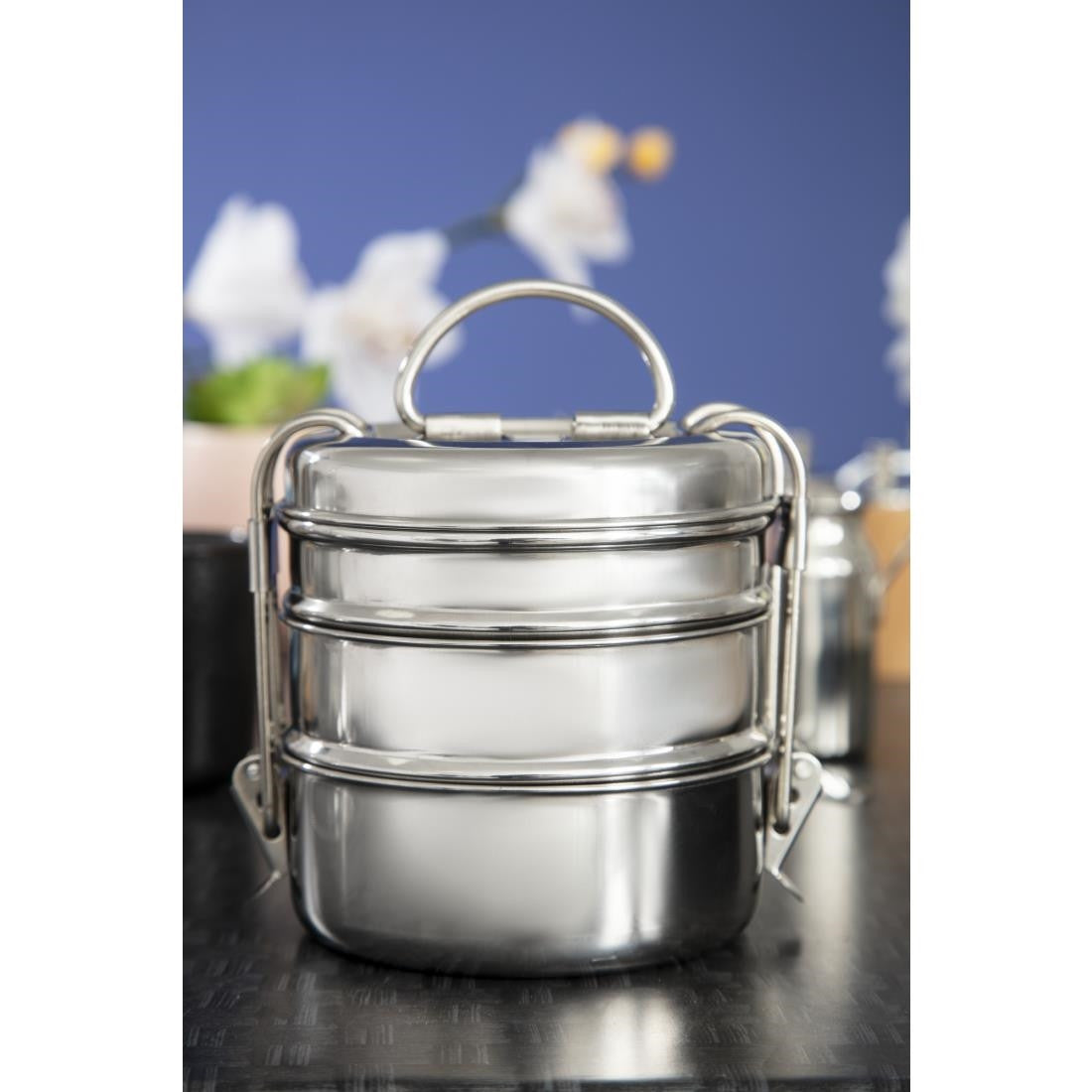 Utopia 3 Tier Tiffin Tin 115mm (Pack of 6) CS079