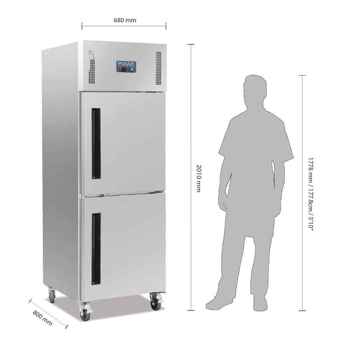 Polar G-Series Upright Stable Door Gastro Fridge 600Ltr CW193