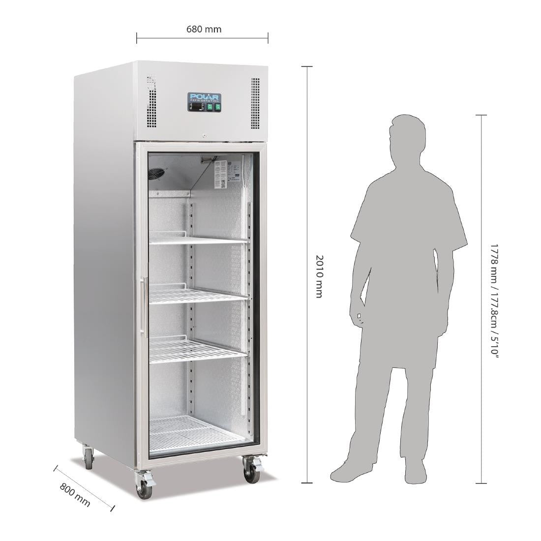 Polar G-Series Upright Gastro Display Fridge 600Ltr CW197