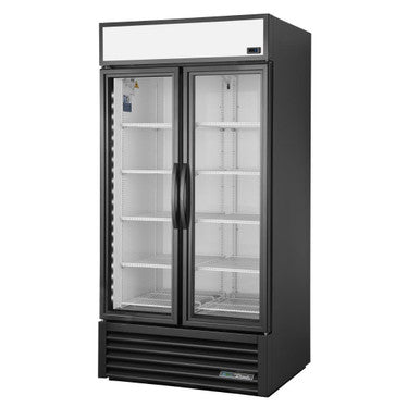 True 2 Glass Door 991L Upright Display Fridge Black GDM-35-HC-TSL01 CW387