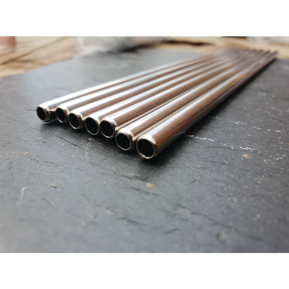 Beaumont Stainless Steel Metal Straws 8.5" (Pack of 25) CW490