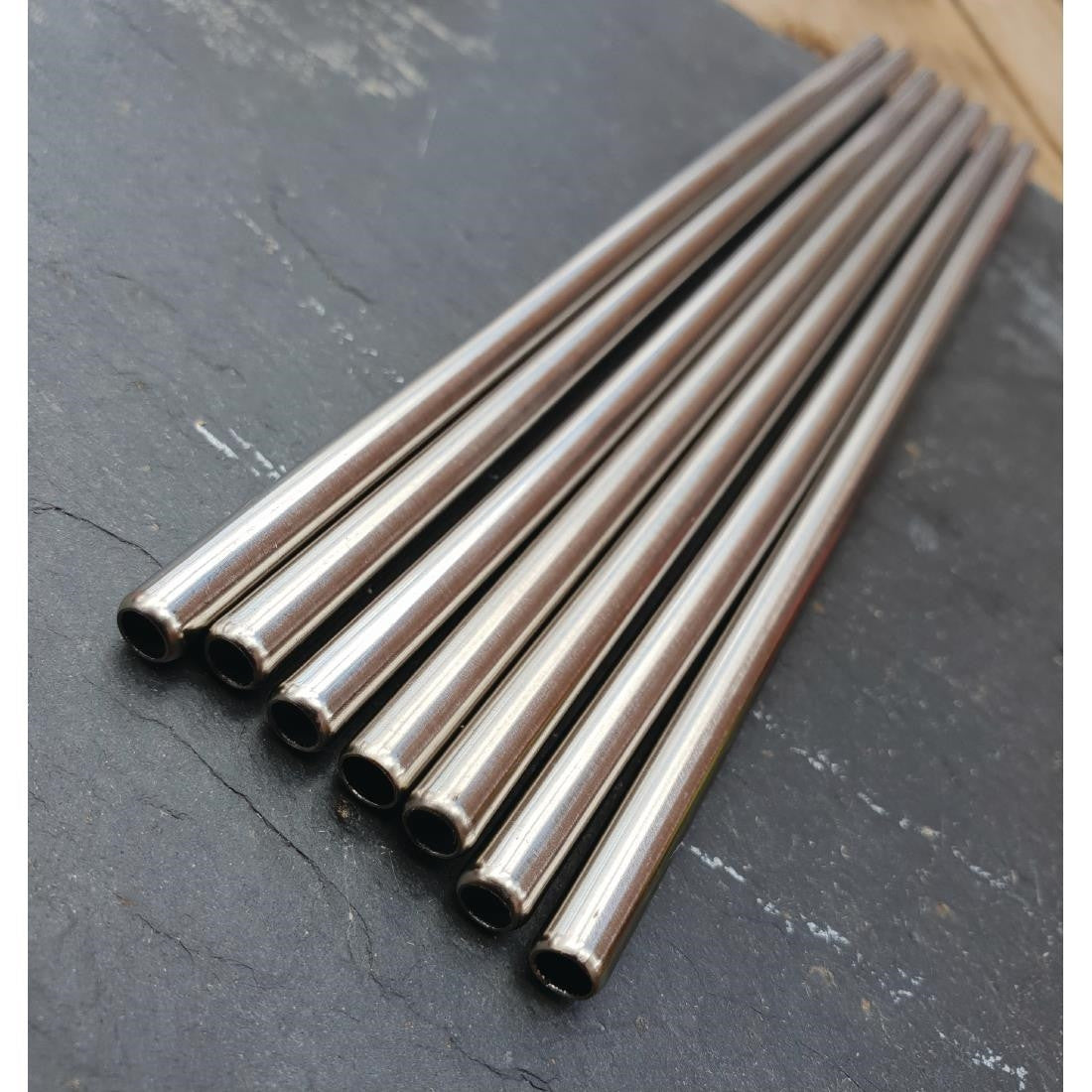 Beaumont Stainless Steel Metal Straws 8.5" (Pack of 25) CW490