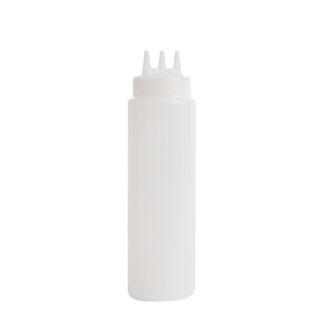 Vogue Clear 3 Nozzle Squeeze Bottle 24oz CW725