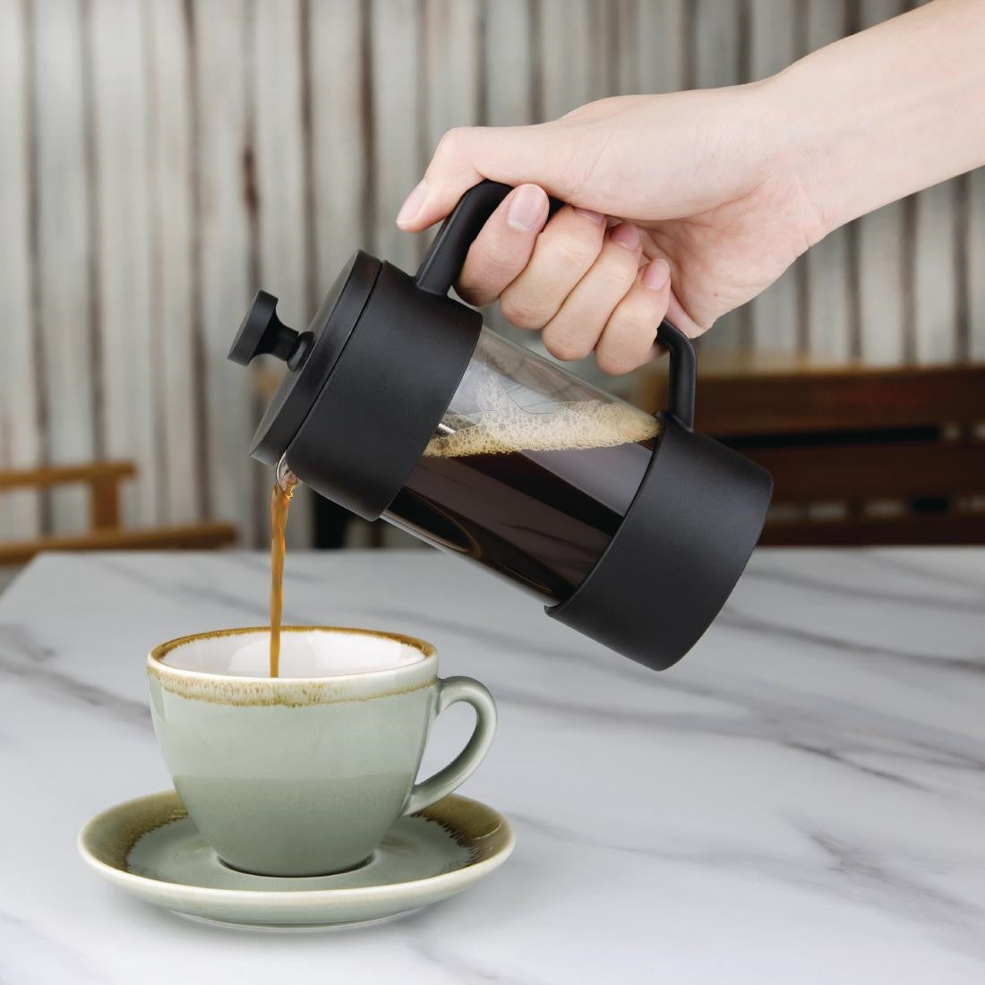 Olympia Contemporary Cafetiere Black 3 Cup CW950