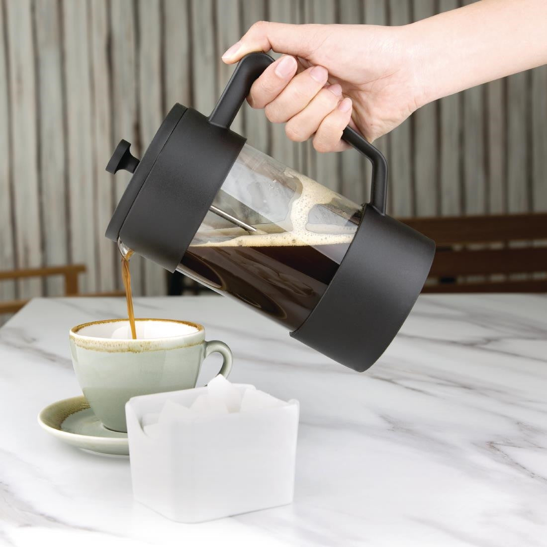 Olympia Contemporary Cafetiere Black 8 Cup CW951