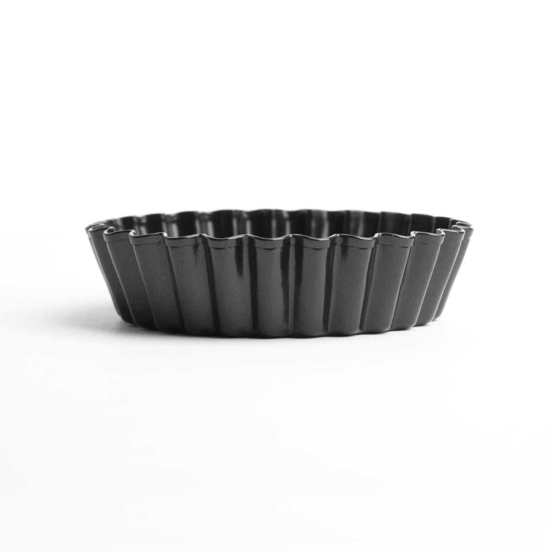 Vogue Non-Stick Mini Quiche Tin With Removable Base 80mm (Pack of 3) CW990