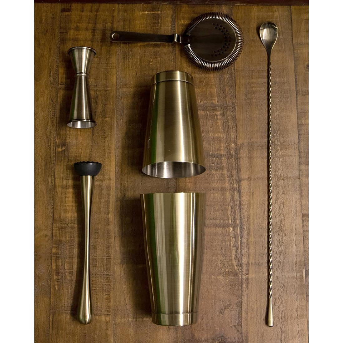 Beaumont Antique Brass Plated Banded Jigger 25/35/50ml CZ353
