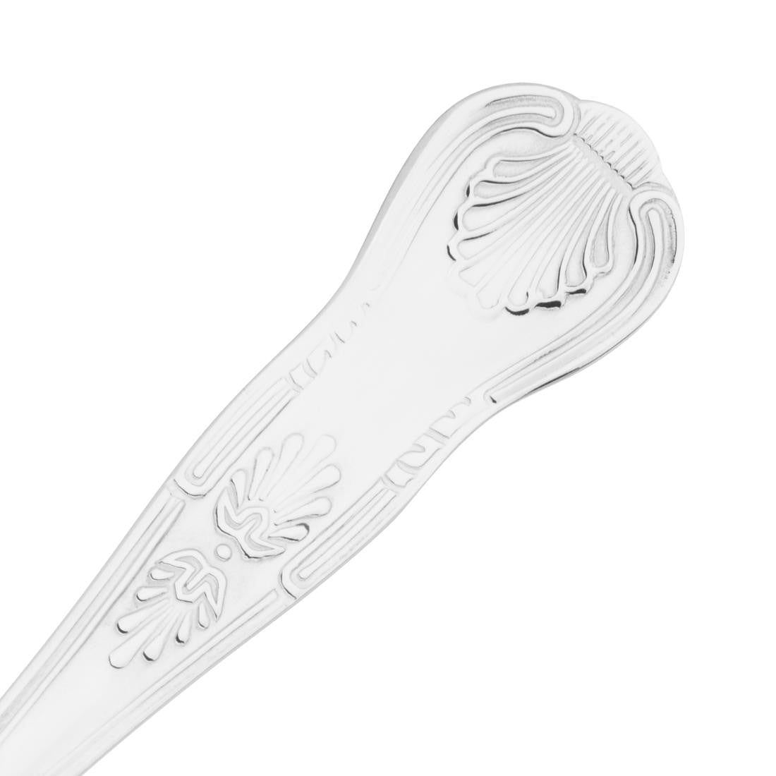 Close up shot of the handle of Olympia Kings Teaspoon.