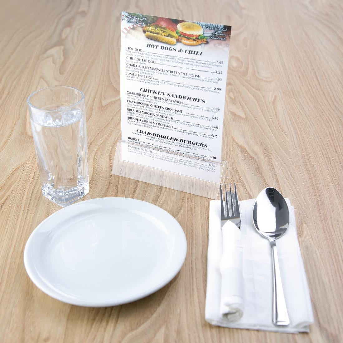 Wide Base Acrylic Menu Holder D790