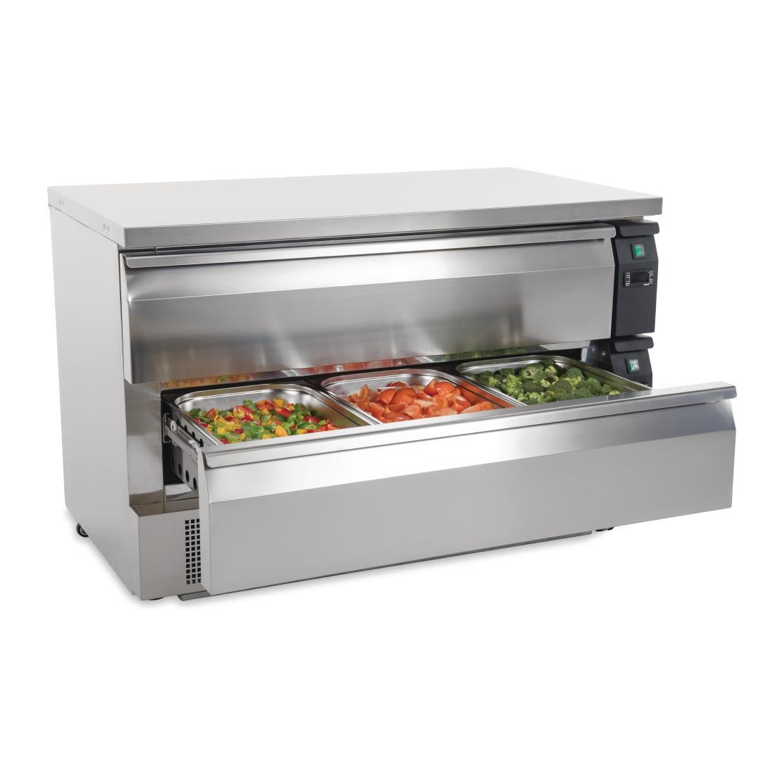 Polar U-Series Double Drawer Dual Temperature Counter Fridge Freezer 6xGN DA997