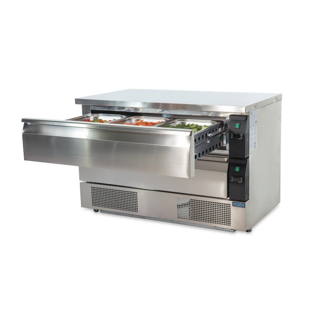 Polar U-Series Double Drawer Dual Temperature Counter Fridge Freezer 6xGN DA997