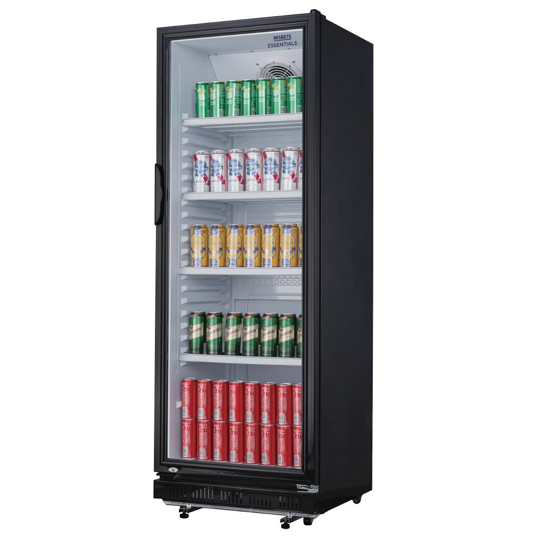 Nisbets Essentials Upright Display Fridge Black 346Ltr DG280
