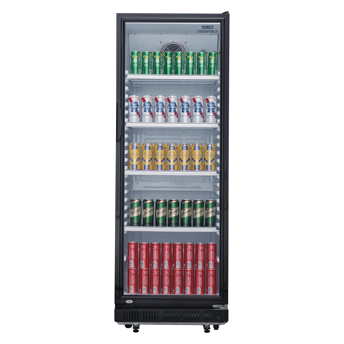 Nisbets Essentials Upright Display Fridge Black 346Ltr DG280