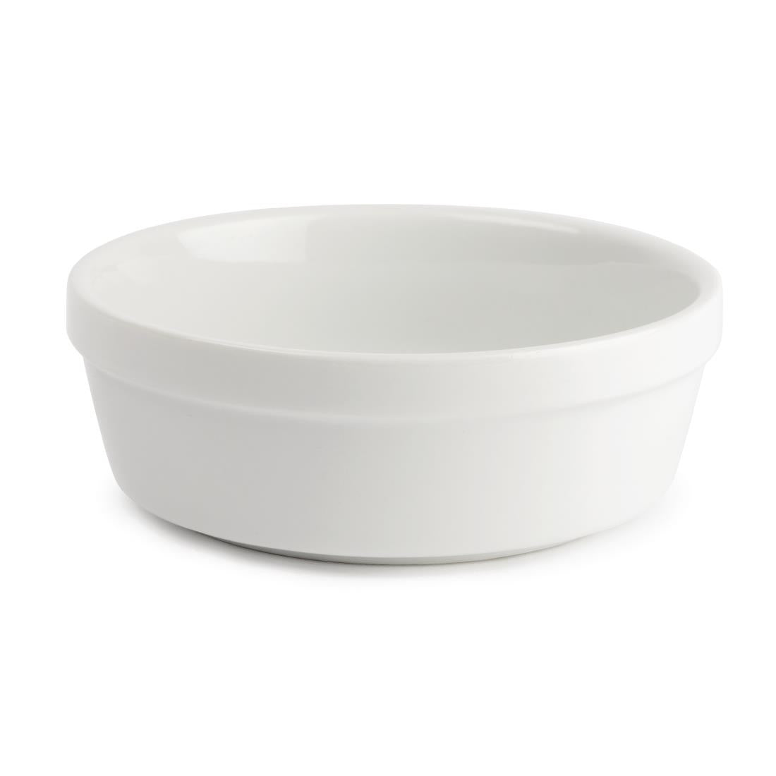 Olympia Whiteware Round Pie Bowls 119mm in white background.