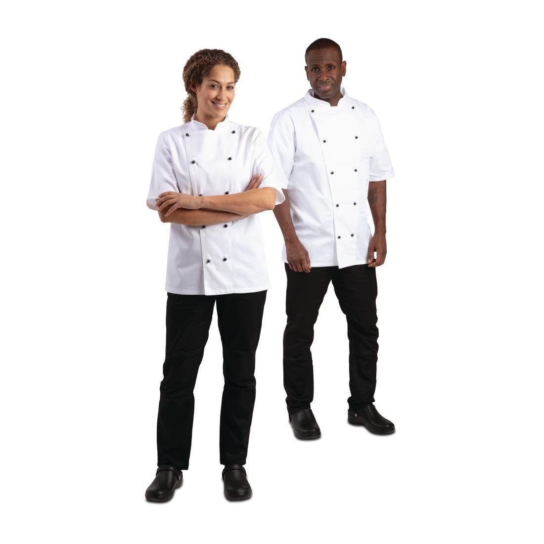 Whites Chicago Unisex Chefs Jacket Short Sleeve White XS DL711-XS