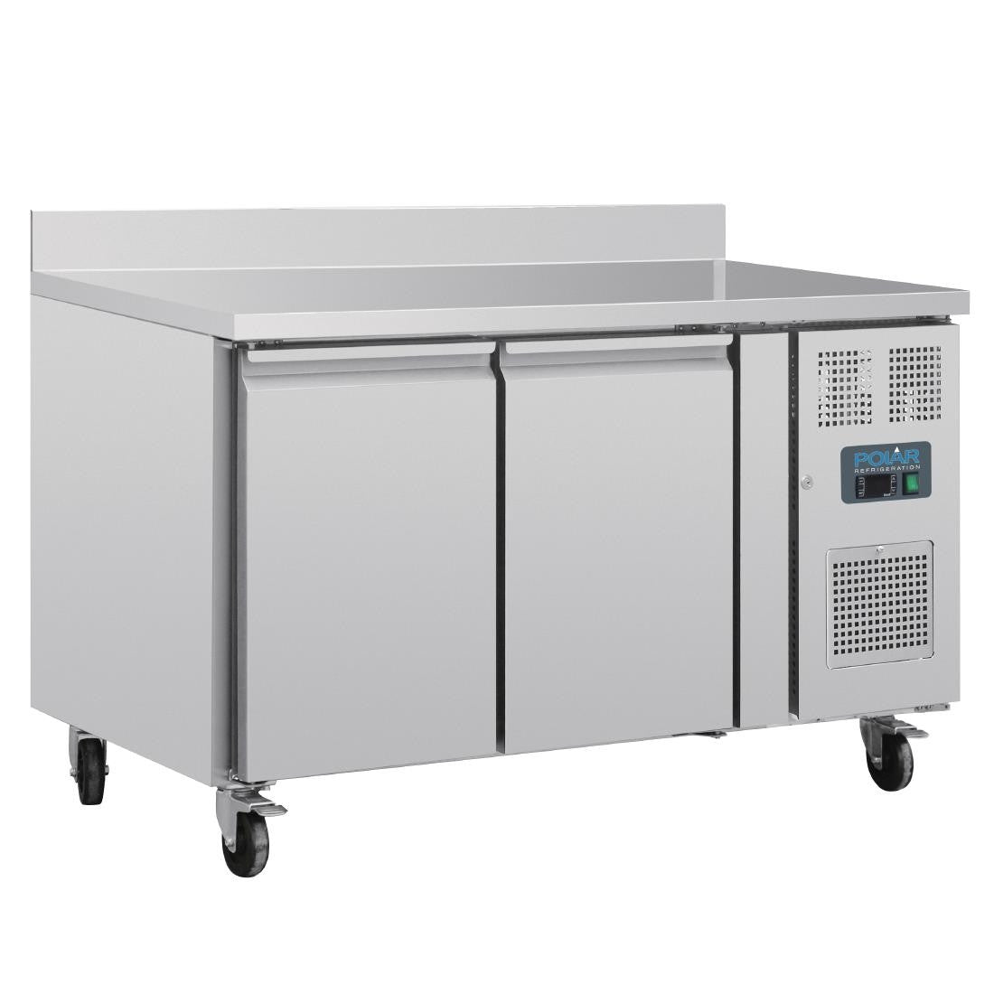 Polar U-Series Double Door Counter Fridge with Upstand 282Ltr DL914