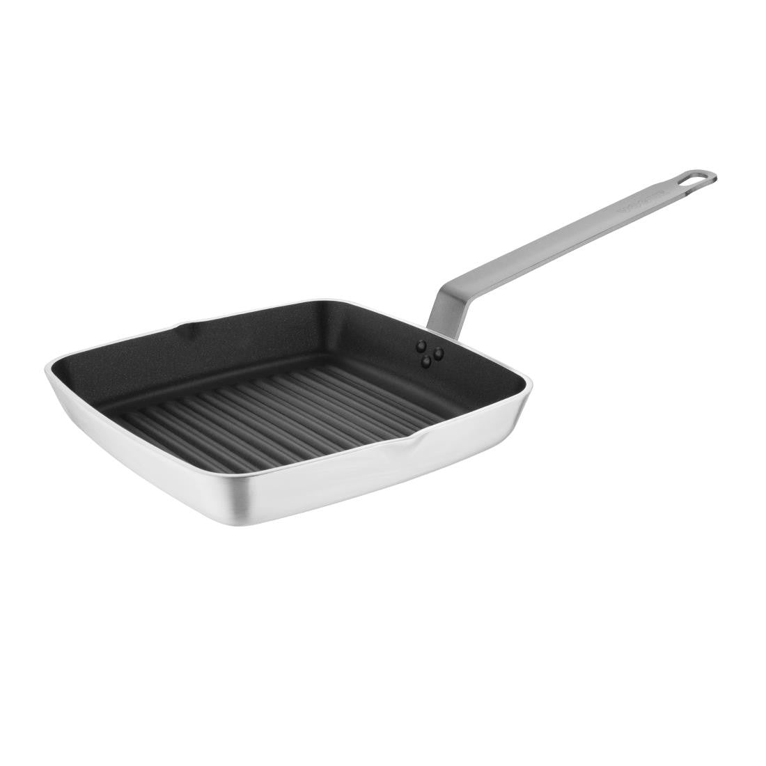 Vogue Square Non Stick Teflon Ribbed Skillet Pan 240mm DL942