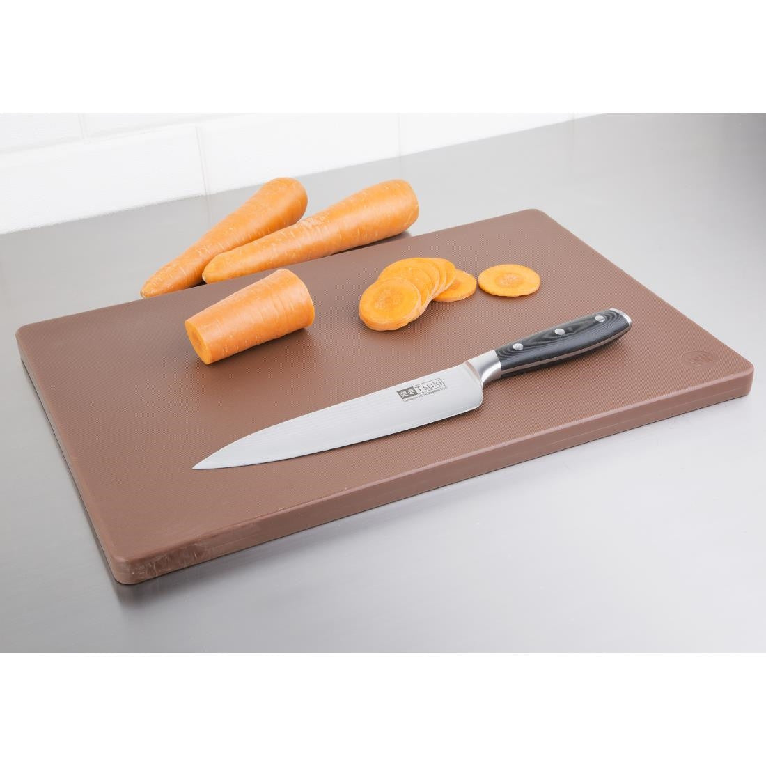 Hygiplas Extra Thick Low Density Brown Chopping Board Standard DM003
