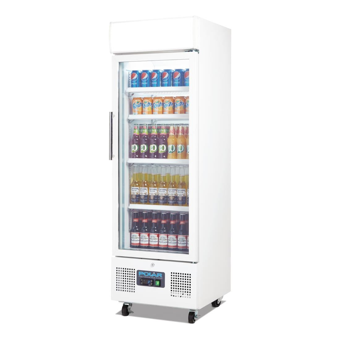 Polar G-Series Upright Display Fridge 218Ltr White DM075