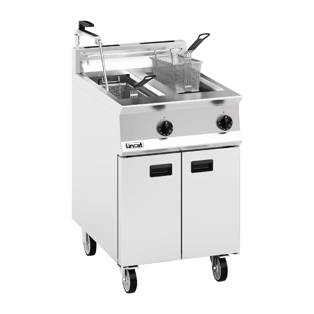 Lincat Opus 800 Twin Tank Twin Basket Free Standing Natural Gas Filtration Fryer OG8111/OP DM539-N