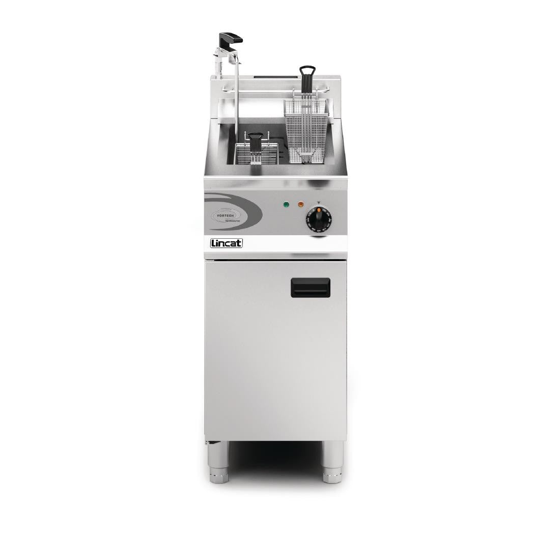 Lincat Vortech Single Tank Twin Basket Free Standing Natural Gas Filtration Fryer OG8115/OP DM541-N