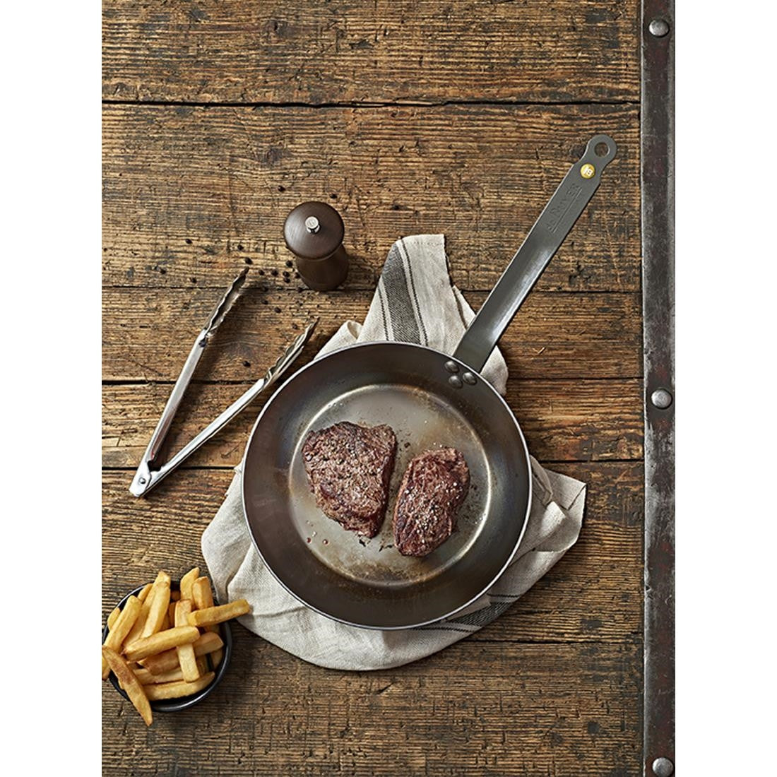 De Buyer Mineral B Black Iron Induction Frying Pan 200mm DN896