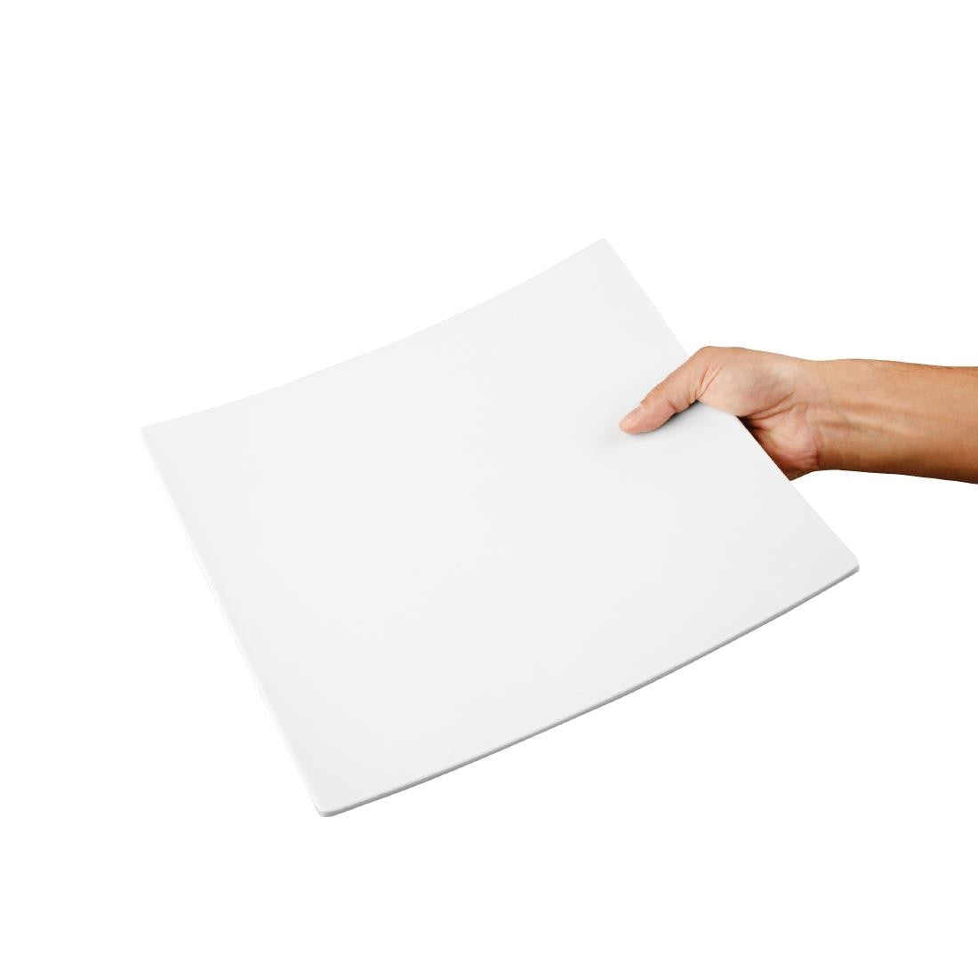 Olympia Kristallon Curved Square Melamine Plate White 300mm DP140
