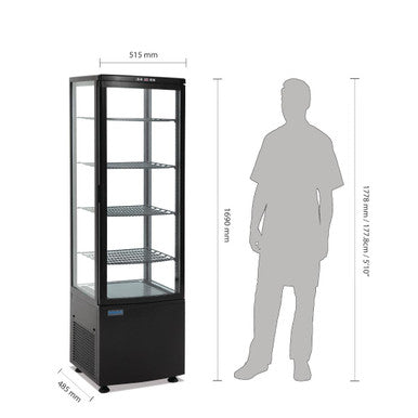 Polar C-Series Curved Door Display Fridge 235Ltr Black DP289
