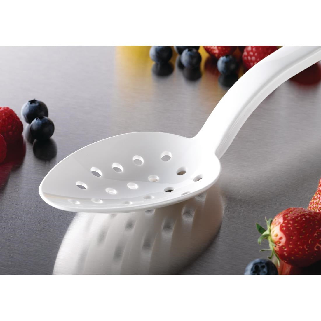 Matfer Bourgeat Exoglass Perforated Serving Spoon White 13" DR197