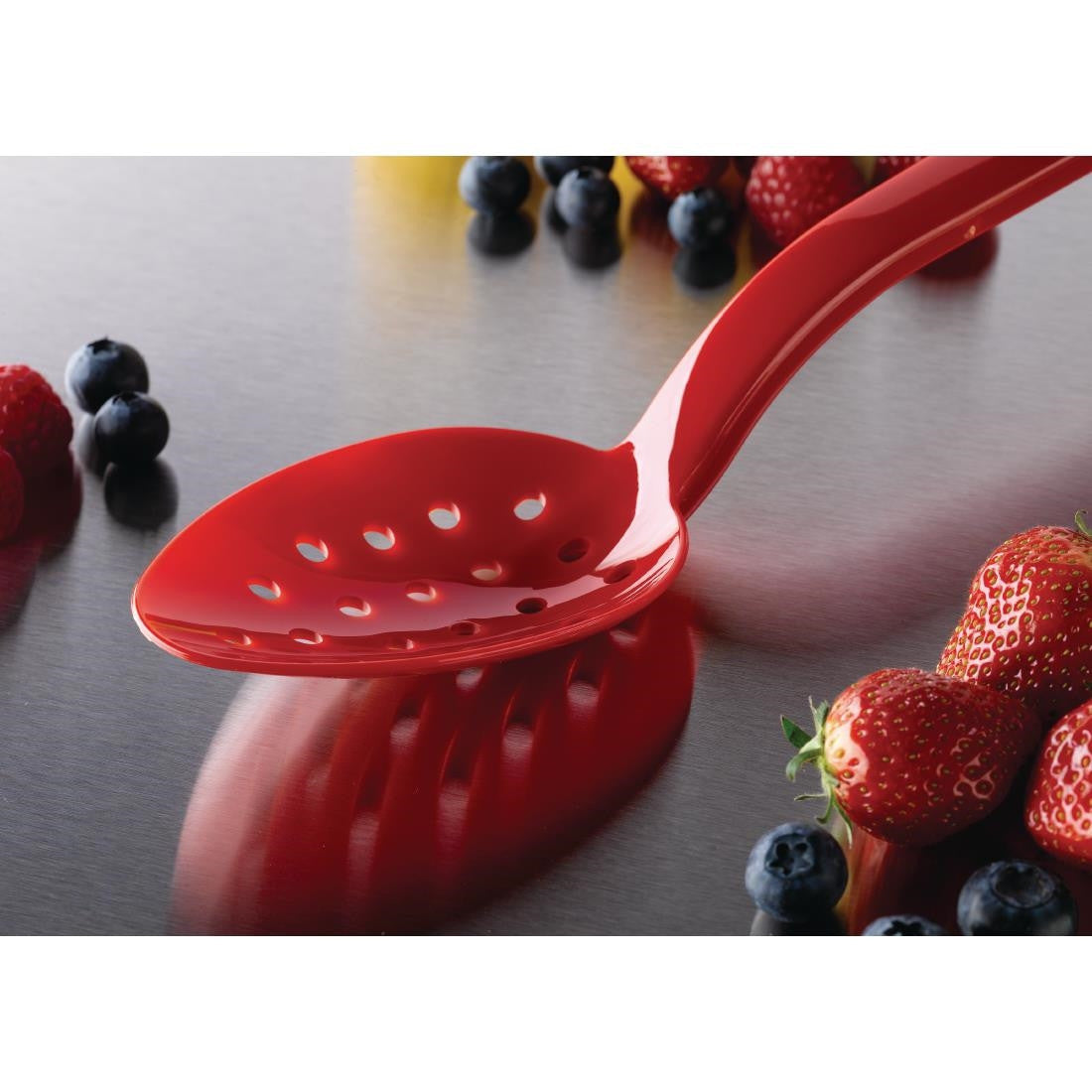 Matfer Bourgeat Exoglass Perforated Serving Spoon Red 13" DR199