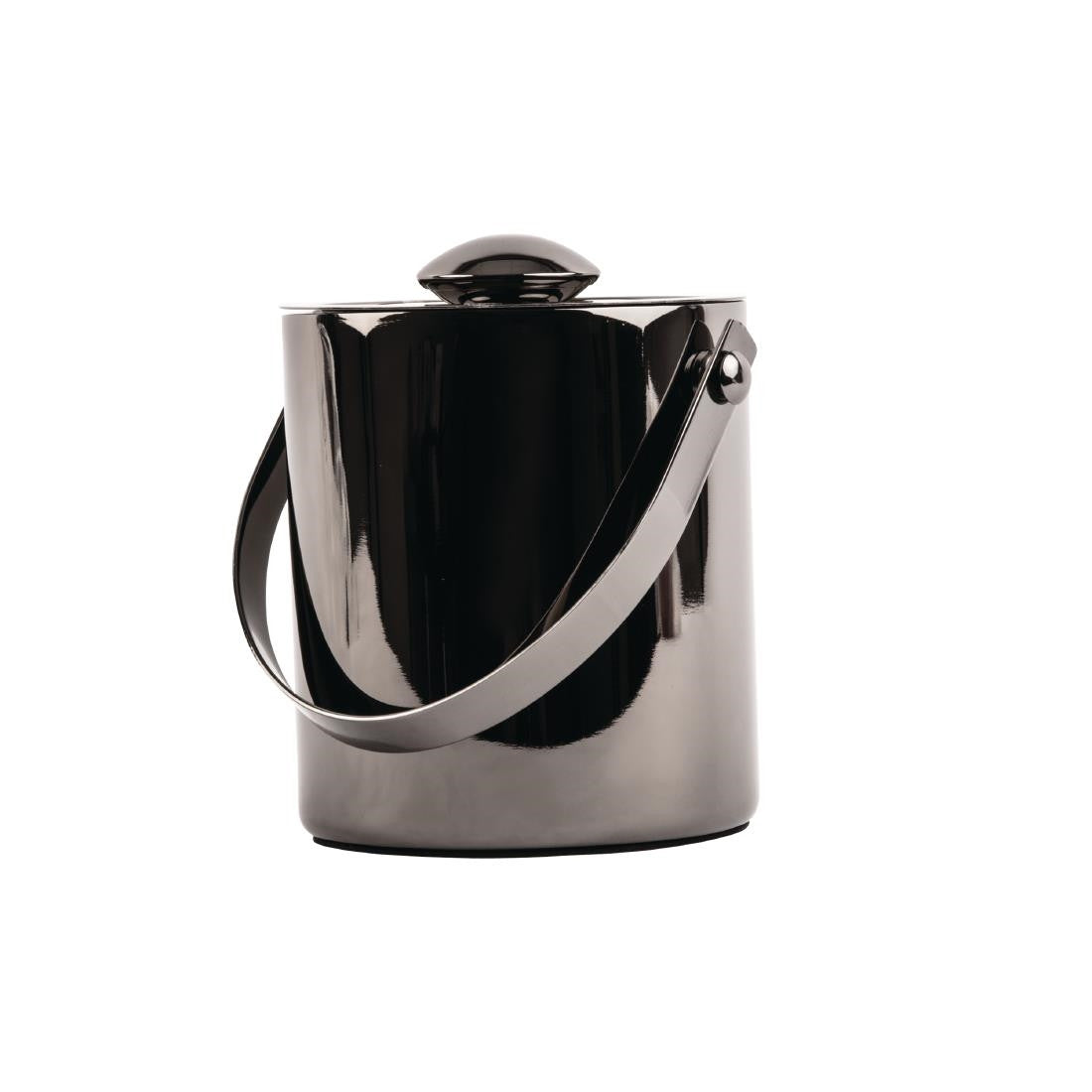 Olympia Double Walled Ice Bucket with Lid 1Ltr Gunmetal DR742