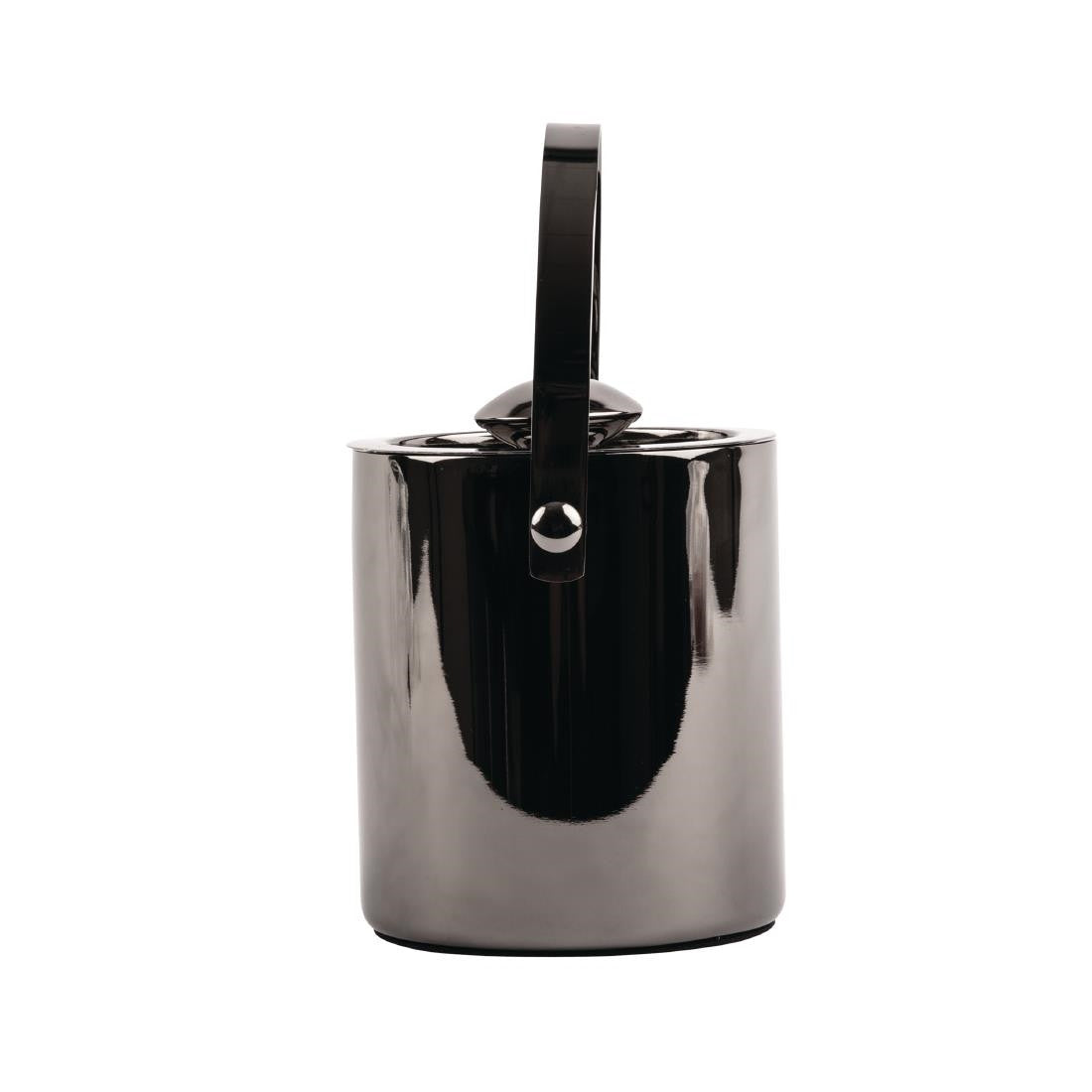Olympia Double Walled Ice Bucket with Lid 1Ltr Gunmetal DR742
