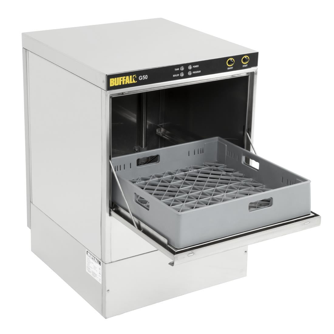 Buffalo Undercounter Glasswasher with Drain Pump 500x500mm Baskets DW468