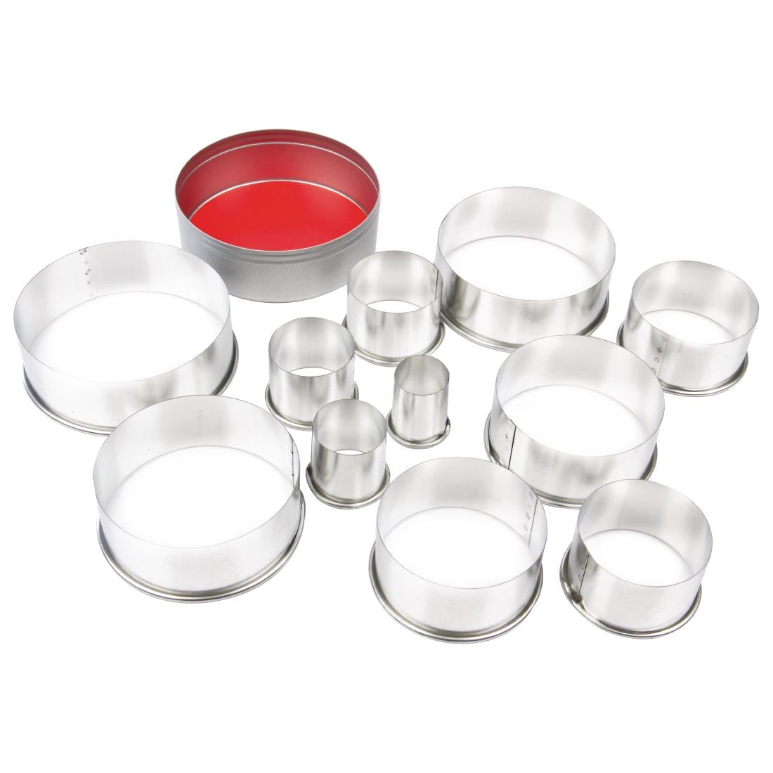 Shot of Vogue Round Plain Pastry Cutter Set 11 Pack.
